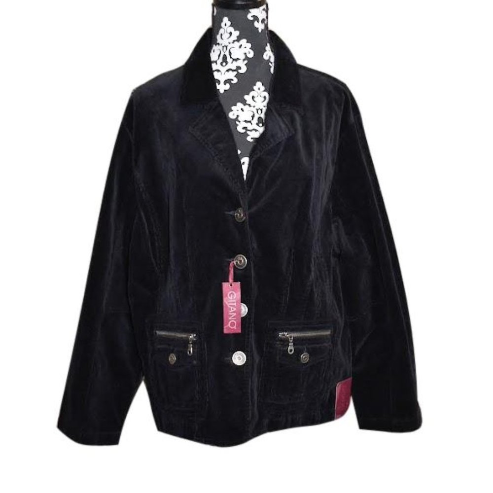 Gitano womens Black Corduroy coat plus size 22W
